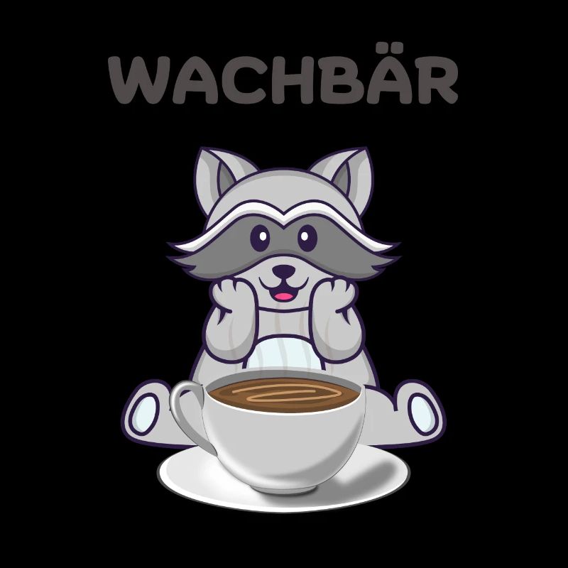 Niedliches Wachbär Design mit Kaffee