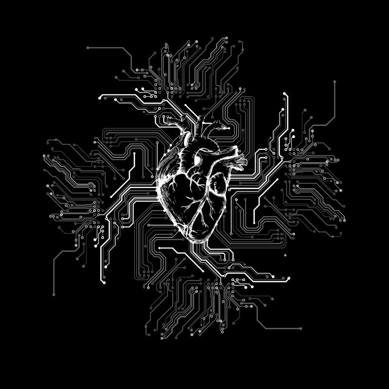 Anatomical Heart CPU Processor PCB Board Computer