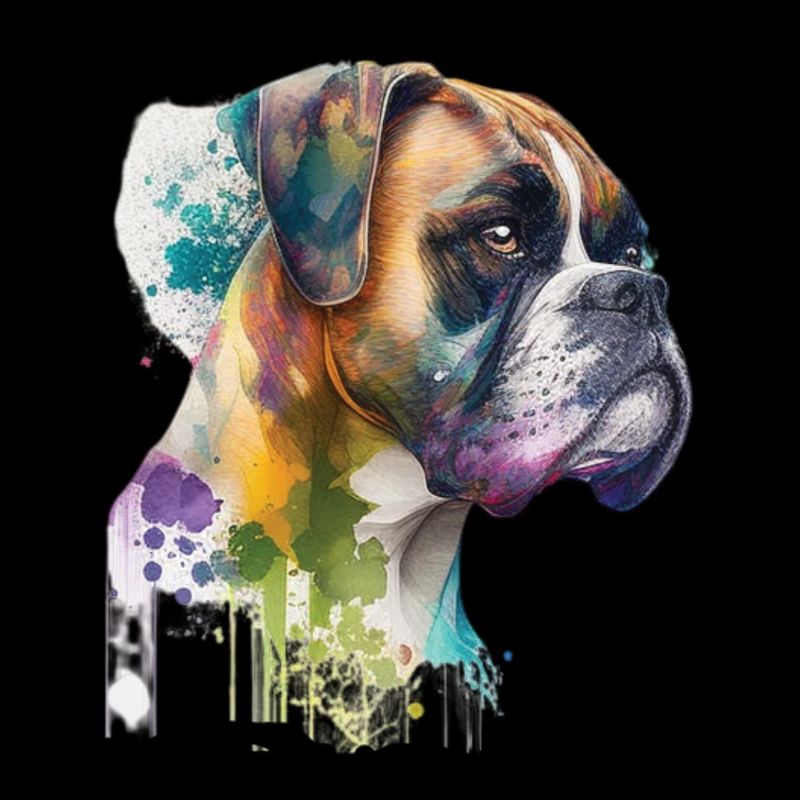 Deutscher Boxer Hund Wasserfarbe Design