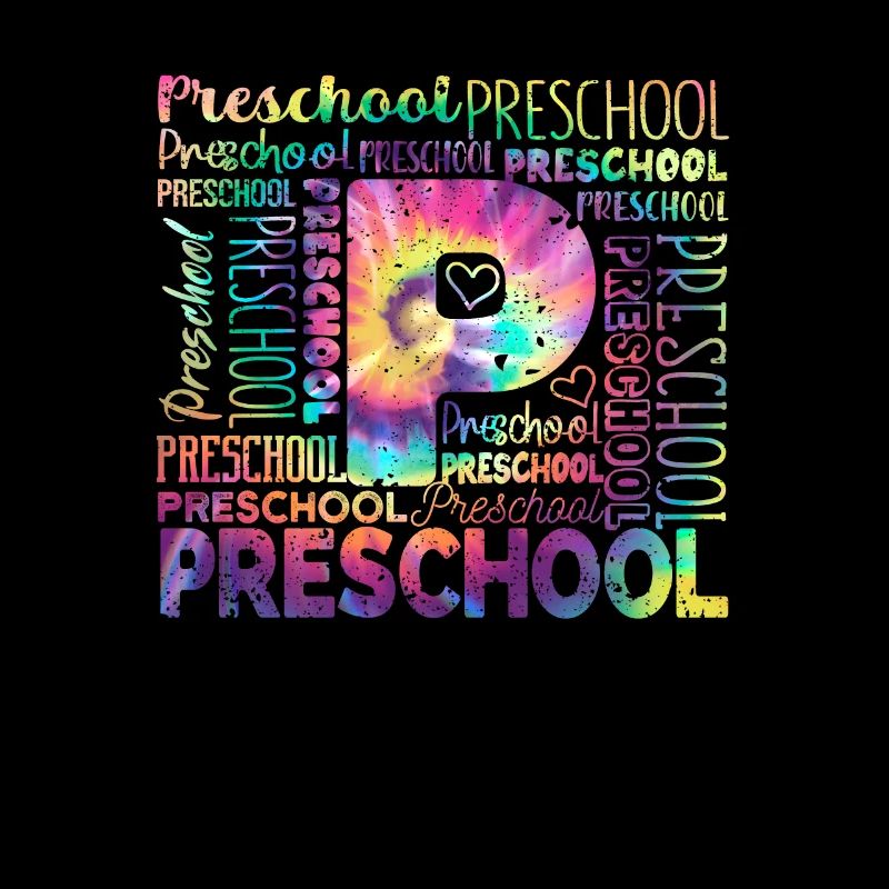 Tie Dyeing Preschool Typography Team Pre-K