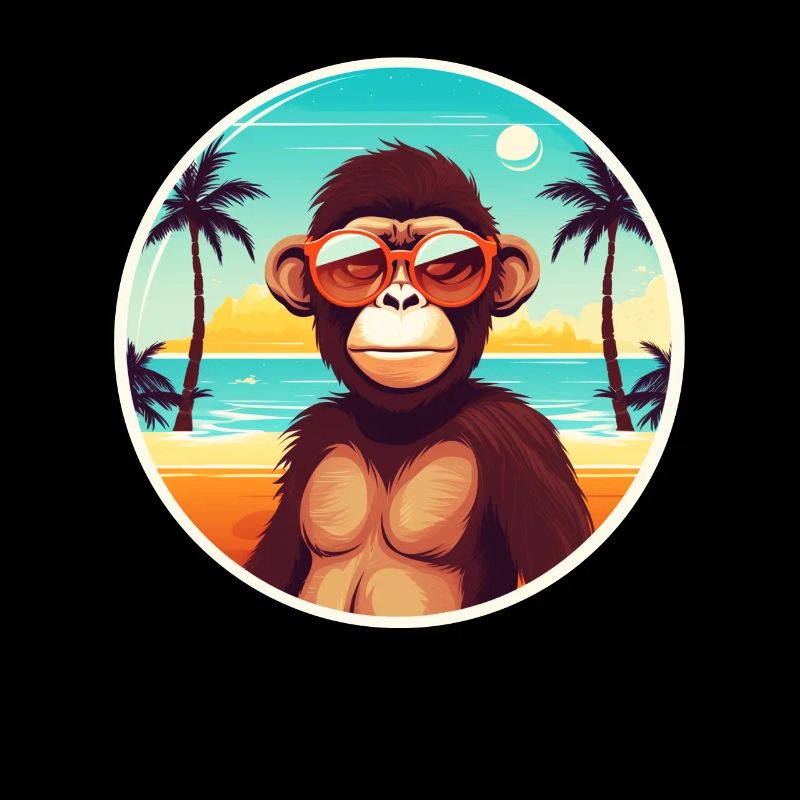 Surf, sable et singe: tee de plage tendance pour Summe