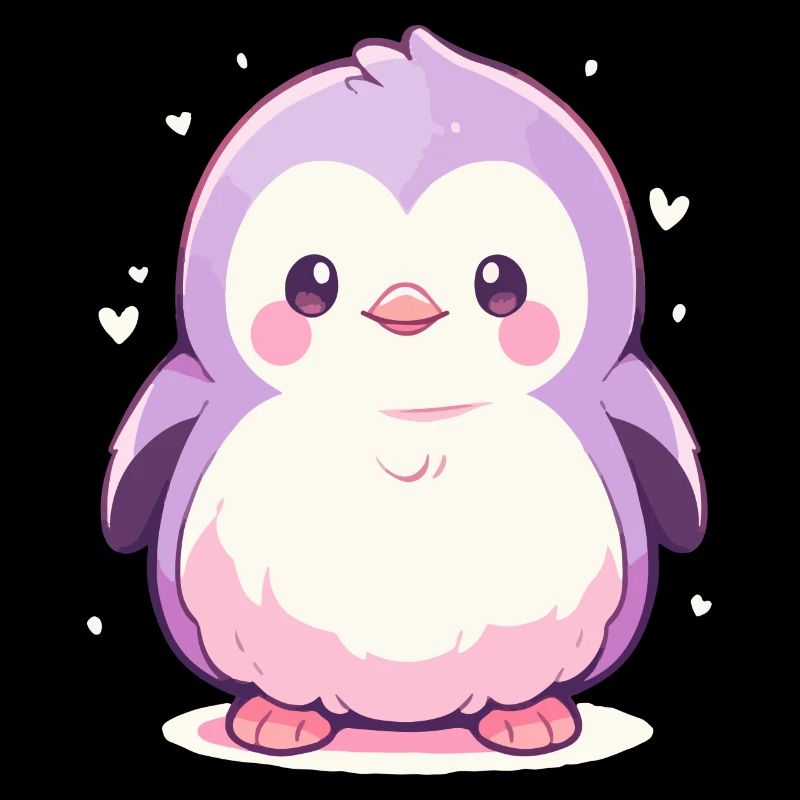 Pingouin Chibi mignon - Conception de dessin animé mignon