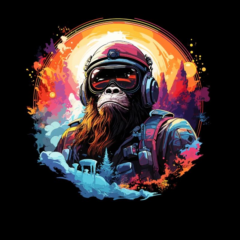 Space Ape Cool et drôle singe coloré dans l’espace