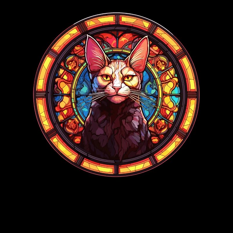 Conception de chat en mosaïque de verre - Art de chat unique