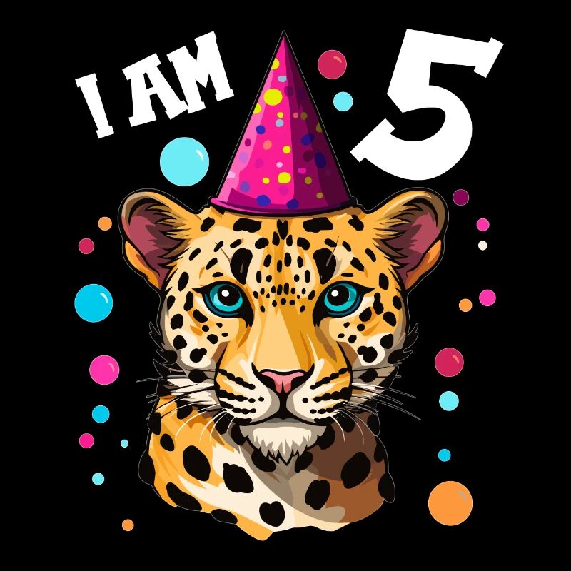 Ich bin 5 Jahre alt Leoparde Leopard 5. Geburtstag