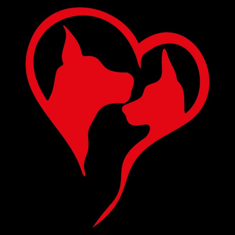 Fatmonkey Hunde Herz beste Freunde - red