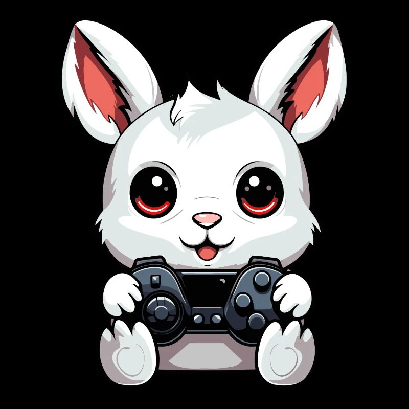 Cute Rabbit Player Gaming Bunny Lover
