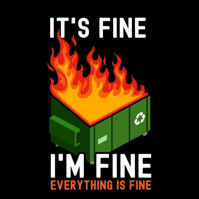 It's Fine I'm Fine Everything Is Fine Dumpster