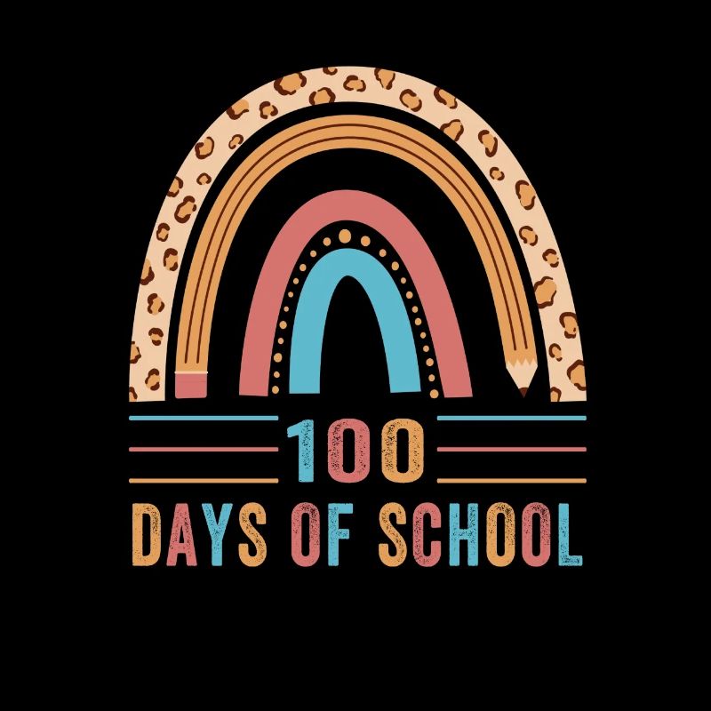 Retro 100 Tage Schule Regenbogen
