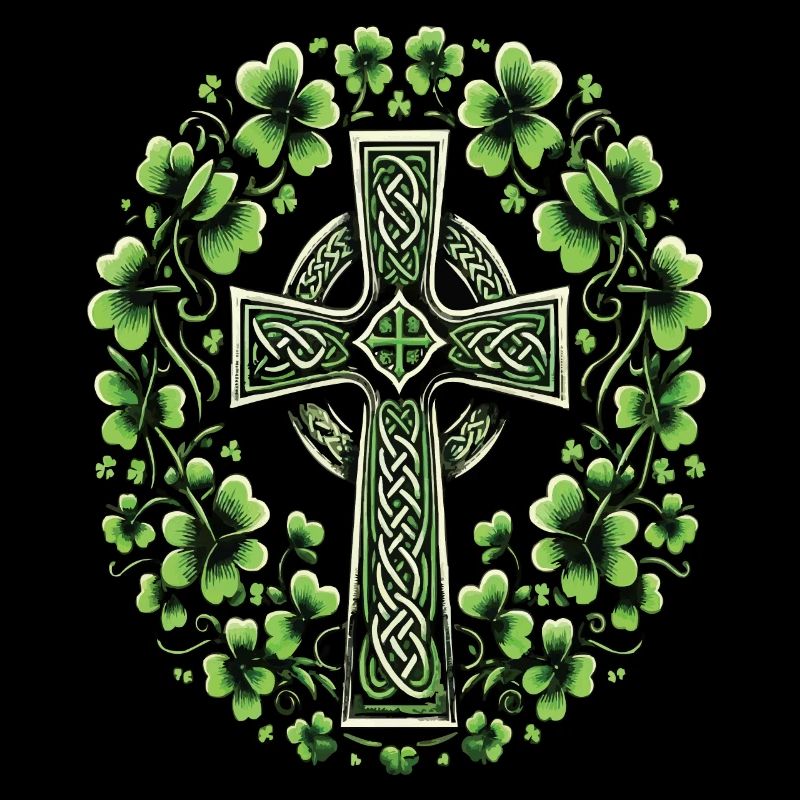 Conception de la Saint-Patrick de la croix irlandaise verte