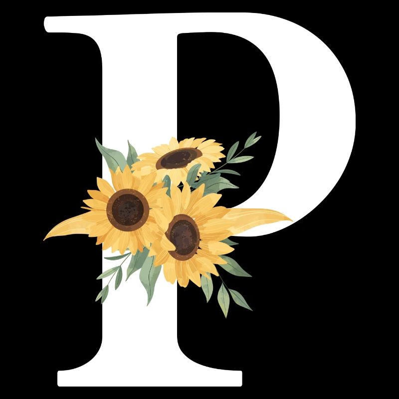 Buchstabe p Blumen-Sonnenblume