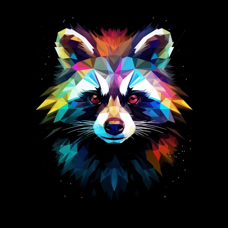 Waschbär Polygon Lustig Geschenk