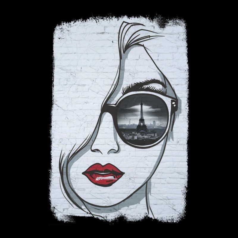 Graffiti-Mädchen in Paris