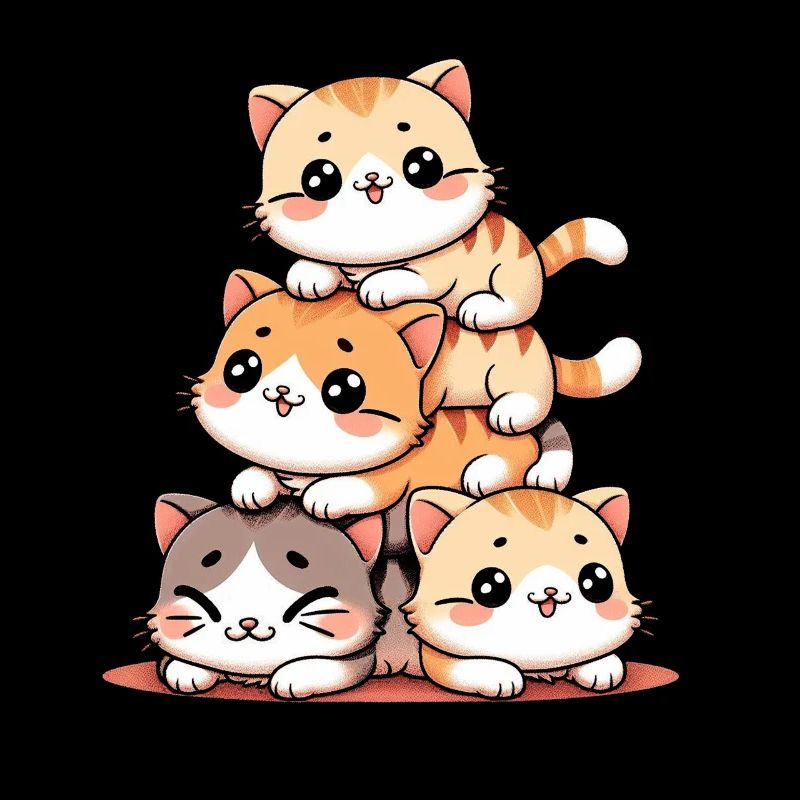 Stack of Kitty Cats Stack Kawaii Meowtain Anime