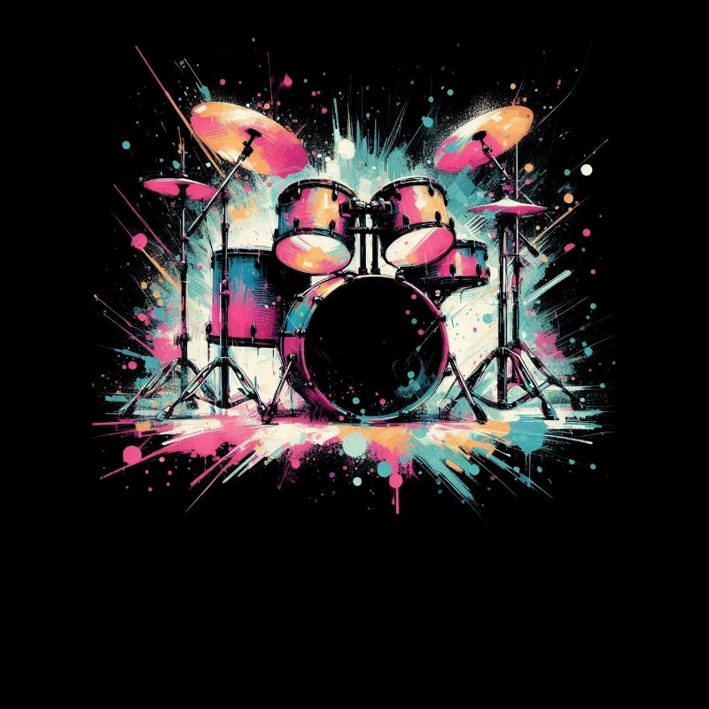 Buntes Abstraktes Drum Set Drummer Drumming