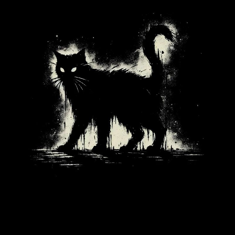 Chat Goth Effrayant, Chat D’horreur, Chat Weirdcore