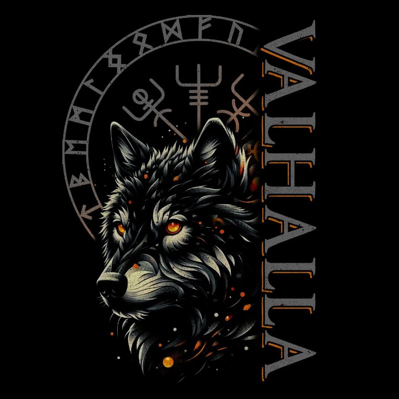 Valhalla Wolf Nordische Götter Wikinger Kompass