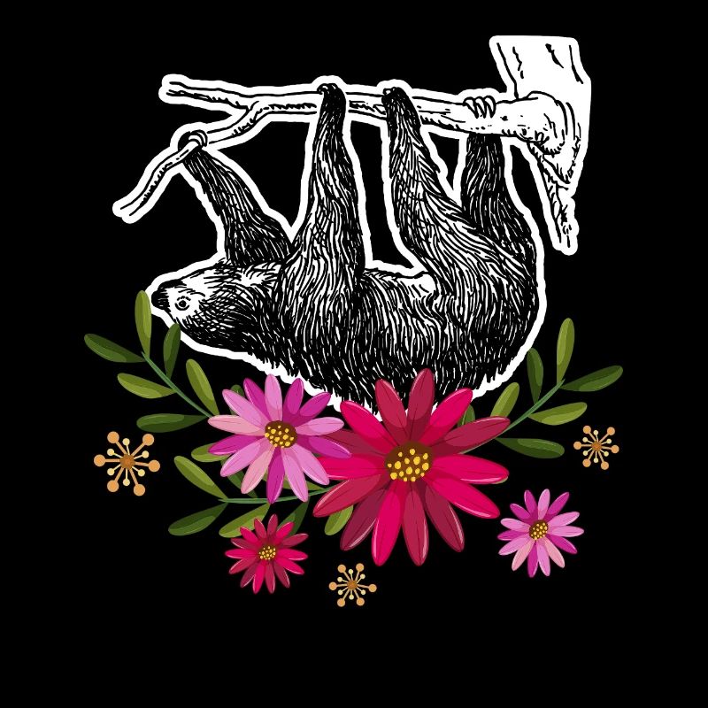 Sloth With Flowers