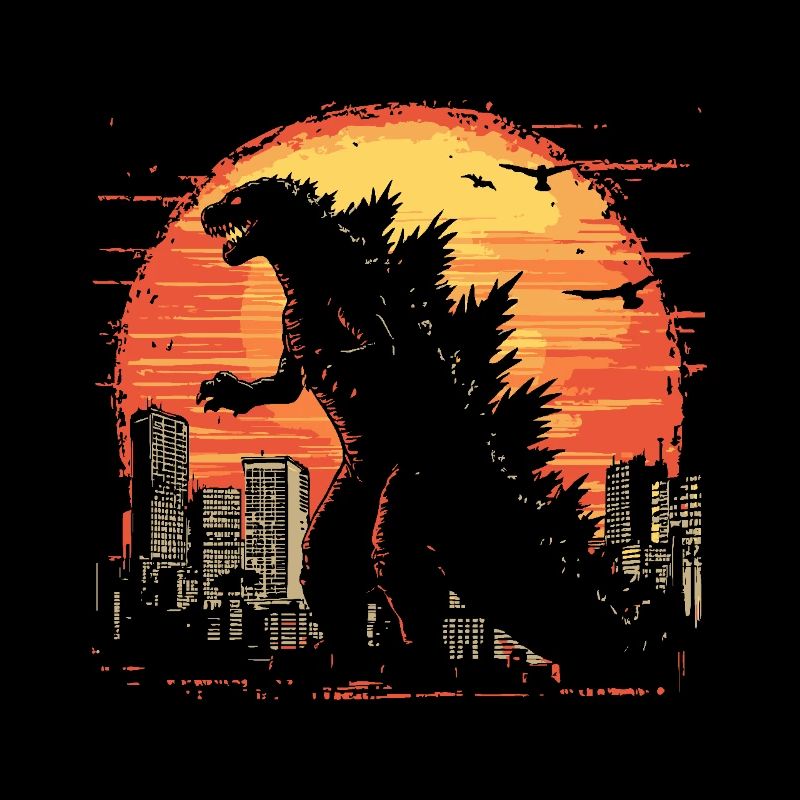 Kaiju Monster Design Sunset Geschenkidee