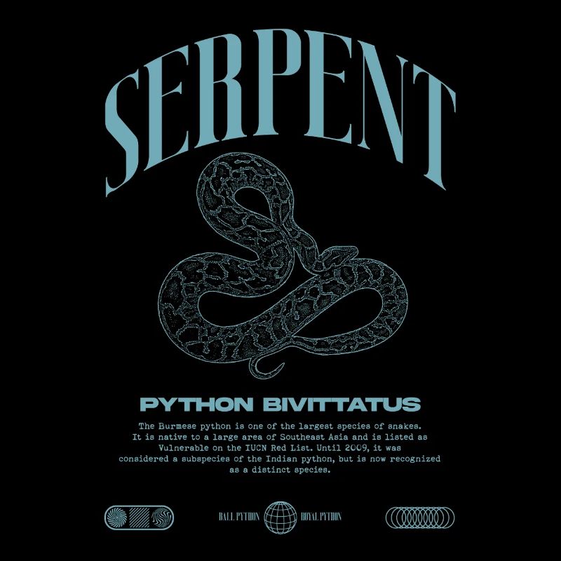 Burmese Python Modern Reptile Keeper Streetwear