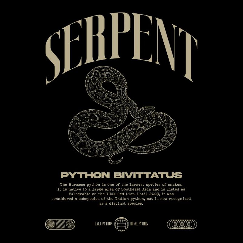 Burmese Python Modern Reptile Keeper Streetwear