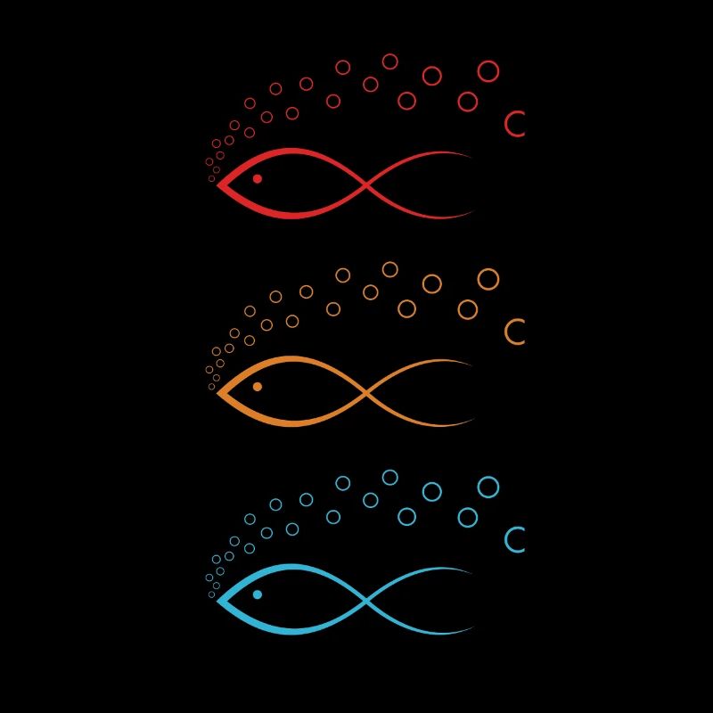 Conception de poisson coloré avec des bulles Conception de poisson coloré