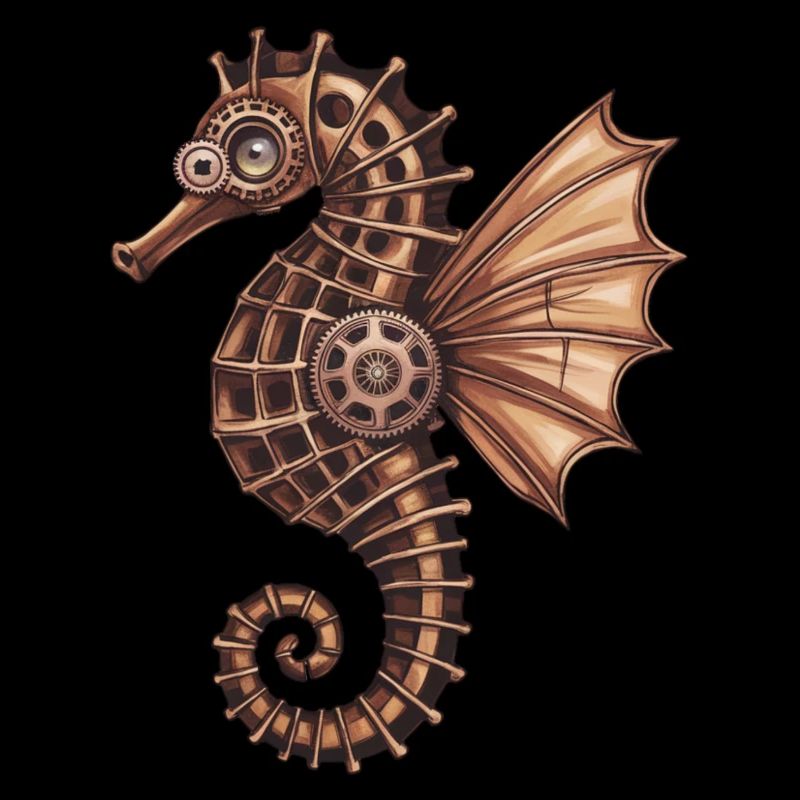 Design complexe d’hippocampe Steampunk