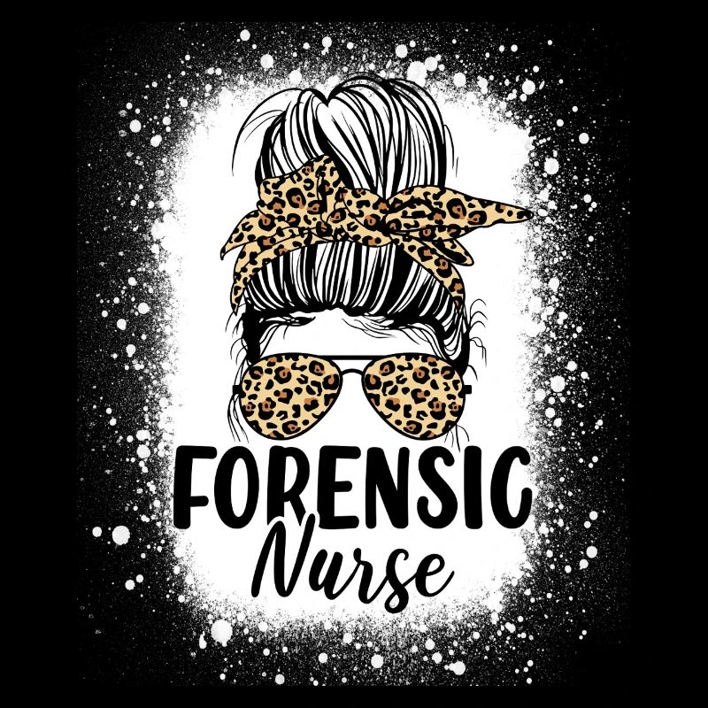 Forensische Krankenschwester Messy Bun Leopard Lustig Medizin