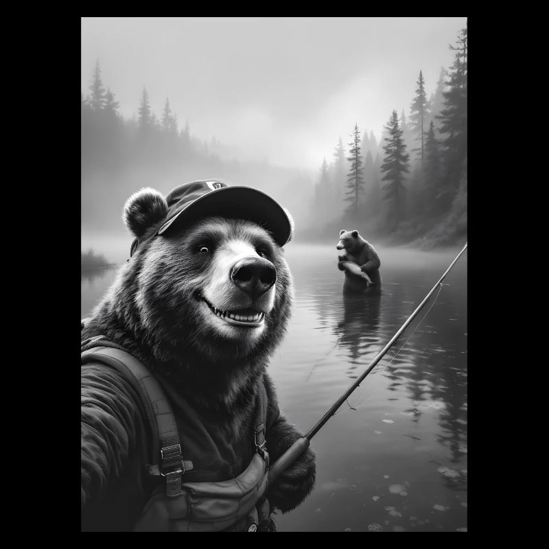 Selfie d’ours de pêche