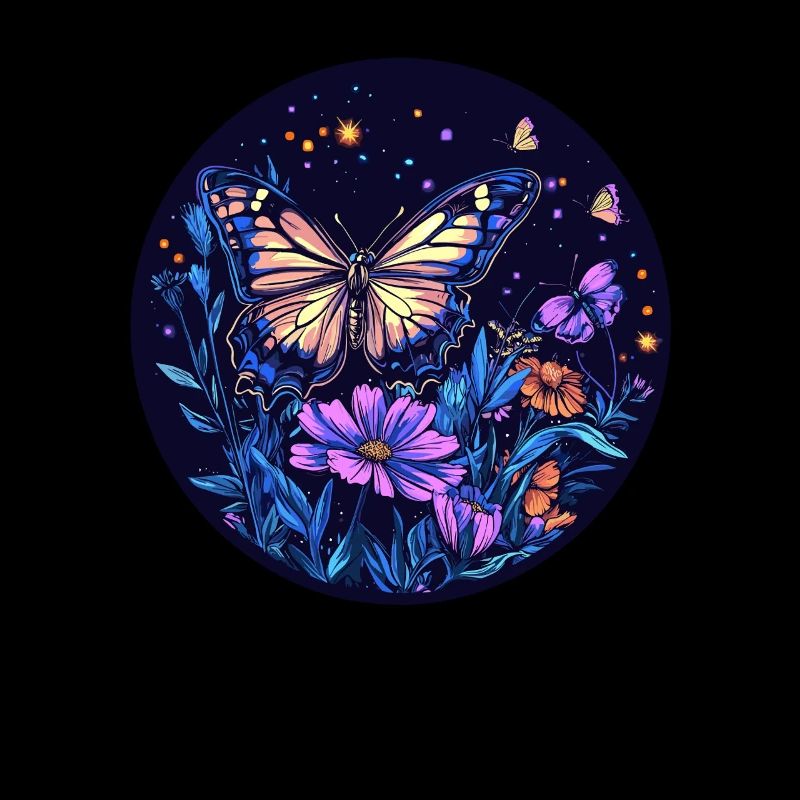 Papillon de nuit dans le champ de fleurs