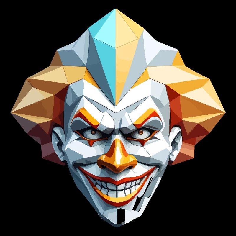 Masque de Clown - Design Low Poly
