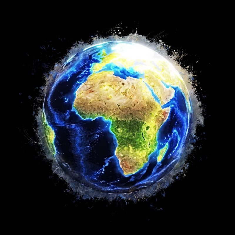 World Globe brightly glowing