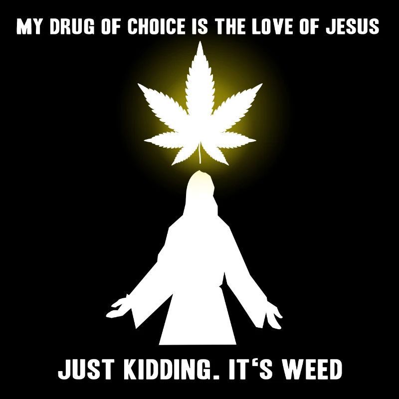 Jesus raucht Joint Geschenkidee Weed Gras Drogen