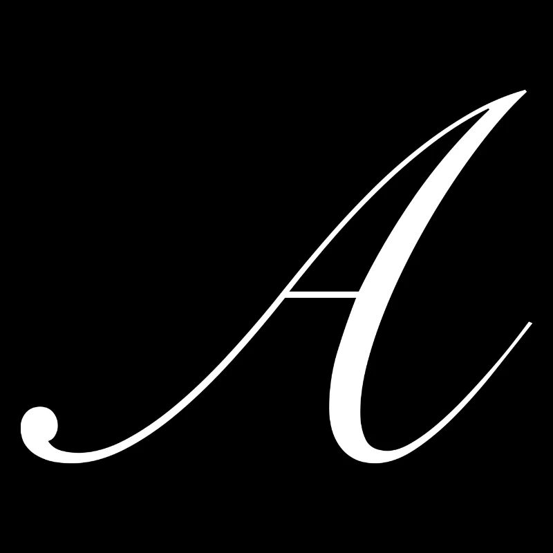 A letter in white