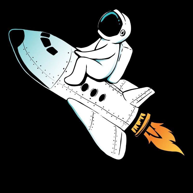 L’astronaute de fusée vers la Lune