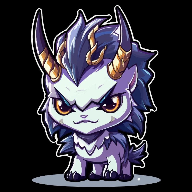 Petit Dragon Cornu de style Chibi