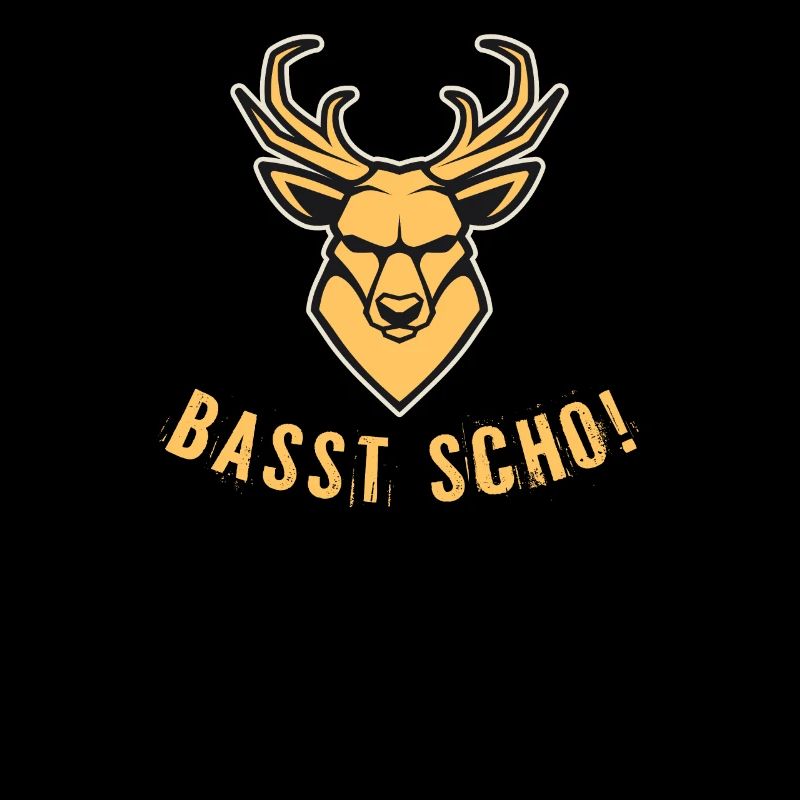 Basst Scho Bayrisch Hirsch Geweih Kopf