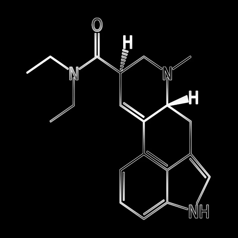 Molécule de formule structurelle LSD A. Hofmann Bicycle Day