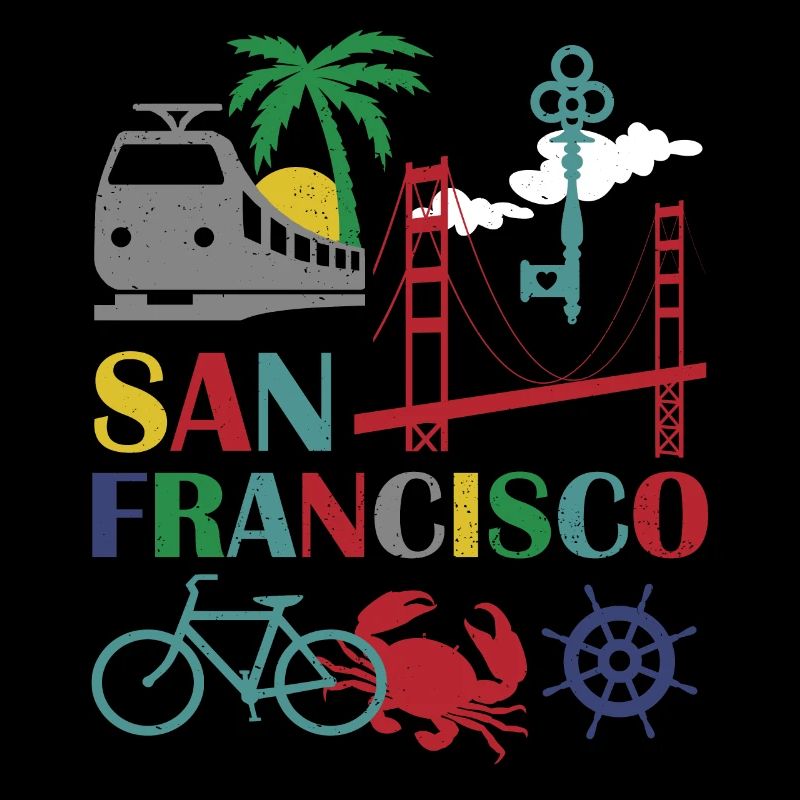Berühmte San Francisco Outline Geschenk Design Golden