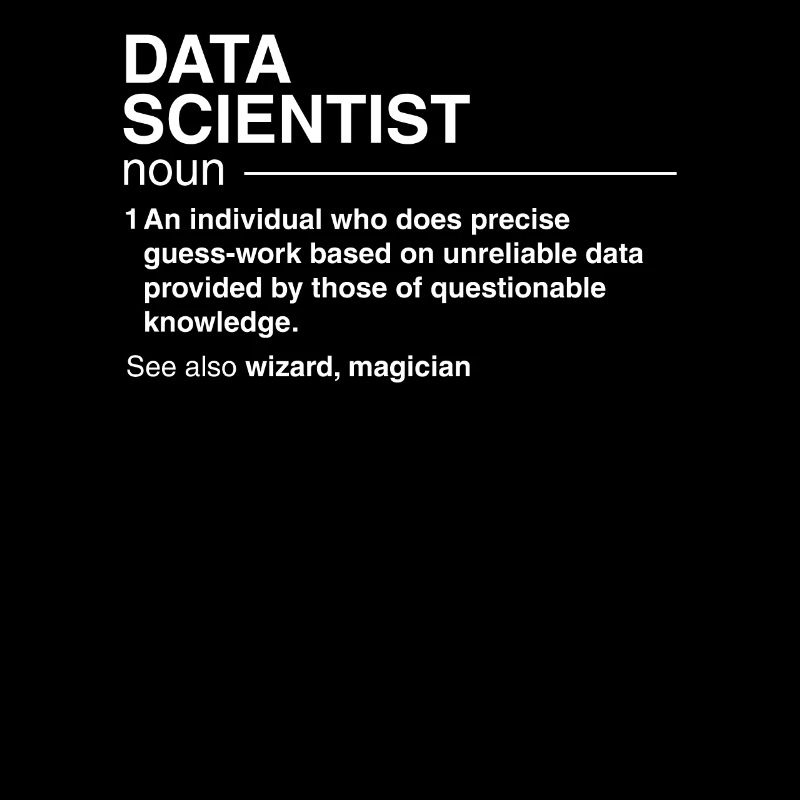 Lustiger Datenwissenschaftler-Definitionsdatenanalytiker
