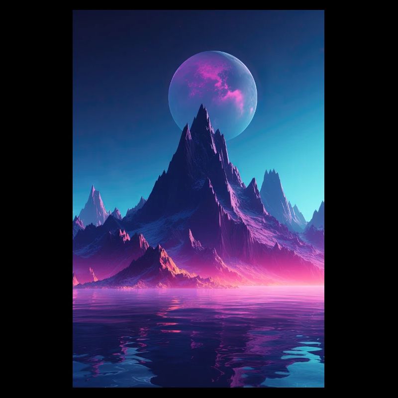 Retro Bergmelodie: Eine Synthwave Ode an der See