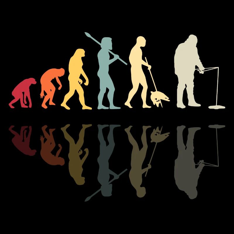 Fischer Menschliche Evolution Vintage Eisfischen