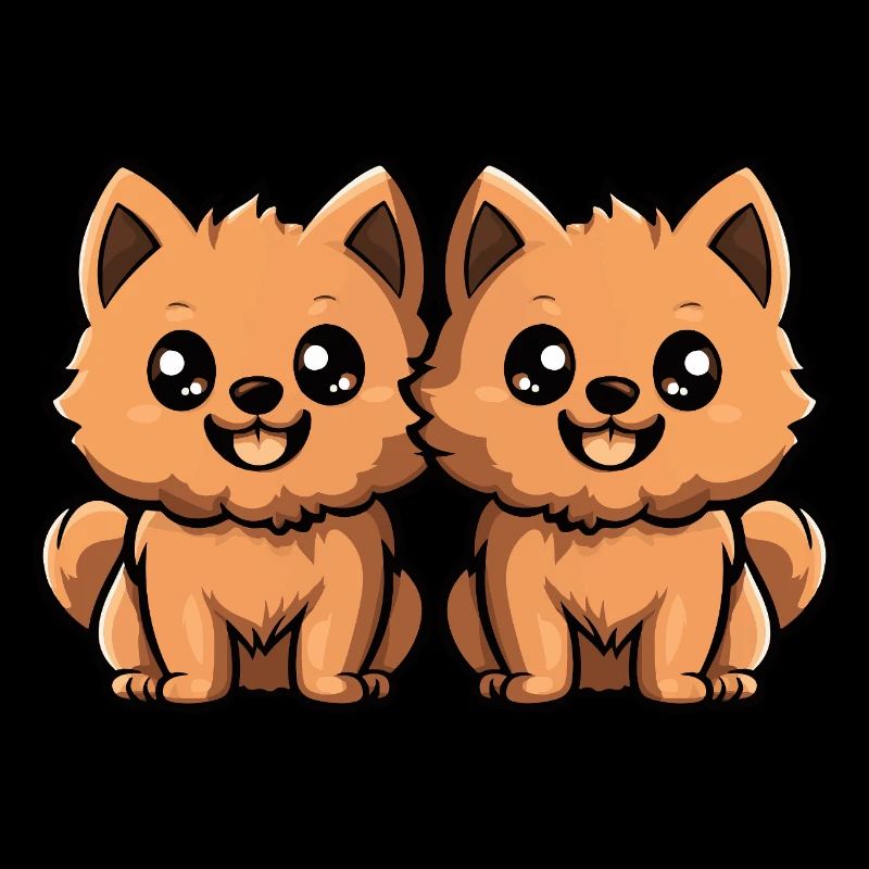 Zwergspitz Hund Comic Pomeranian