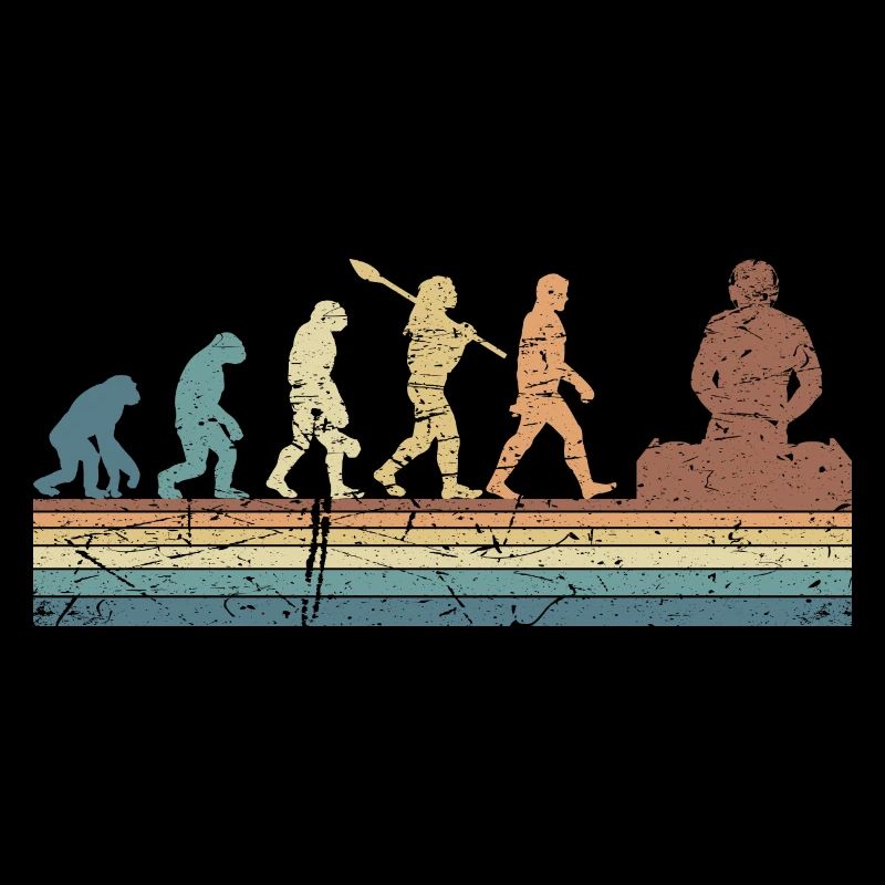 Evolution de l’homme DJ Techno Vinyl Retro Vintage