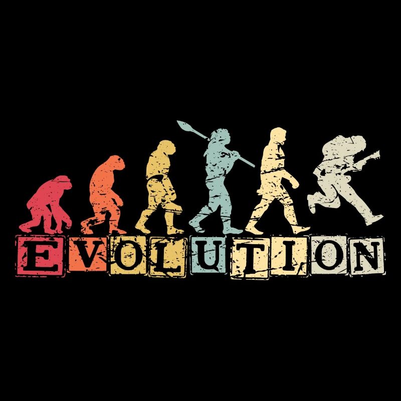 Human Evolution Guitar Band Retro Vintage