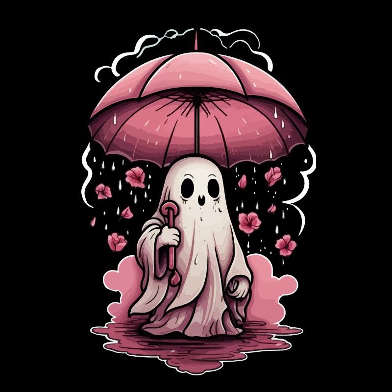 Geist im Regen mit Rosa Regenschirm Geschenk