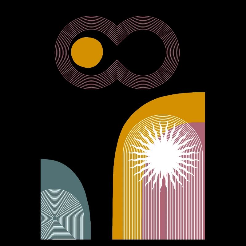 Pink Infinity Sun Abstract Arc Graphic