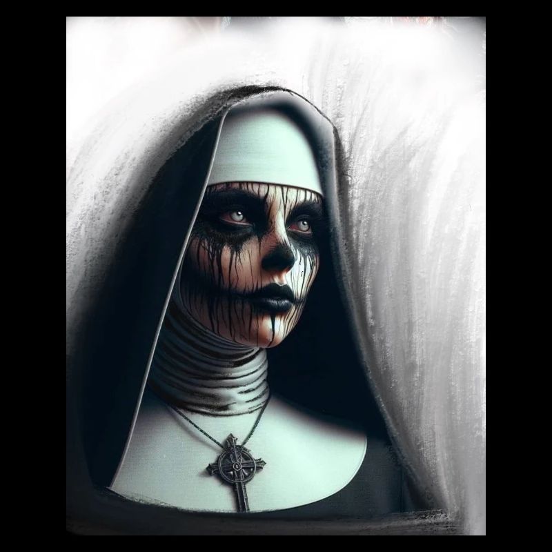 Nonne démoniaque dans le brouillard
