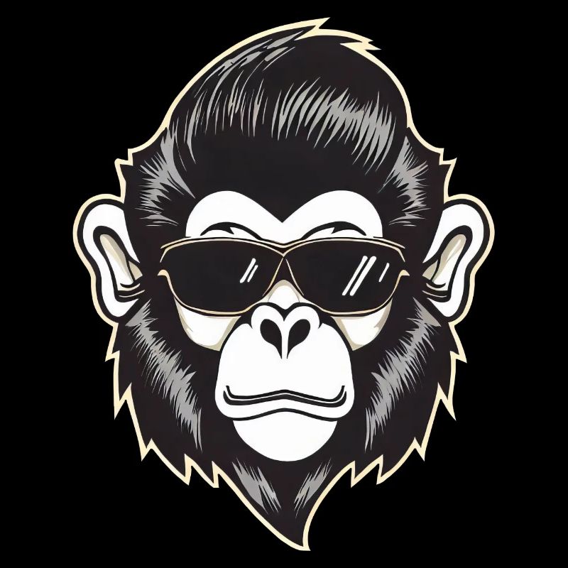 Cool monkey with sunglasses and 50s hairstyle