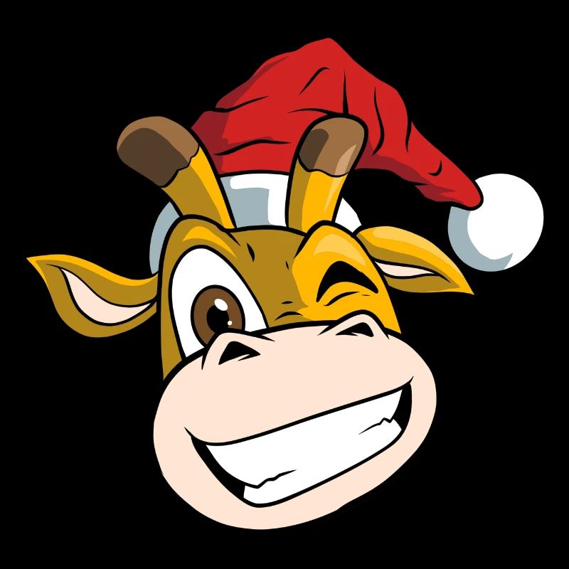 Christmas giraffe with santa hat